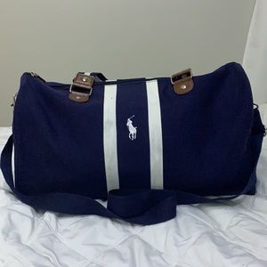 Ralph Lauren Navy Duffel Bag Dual Strap